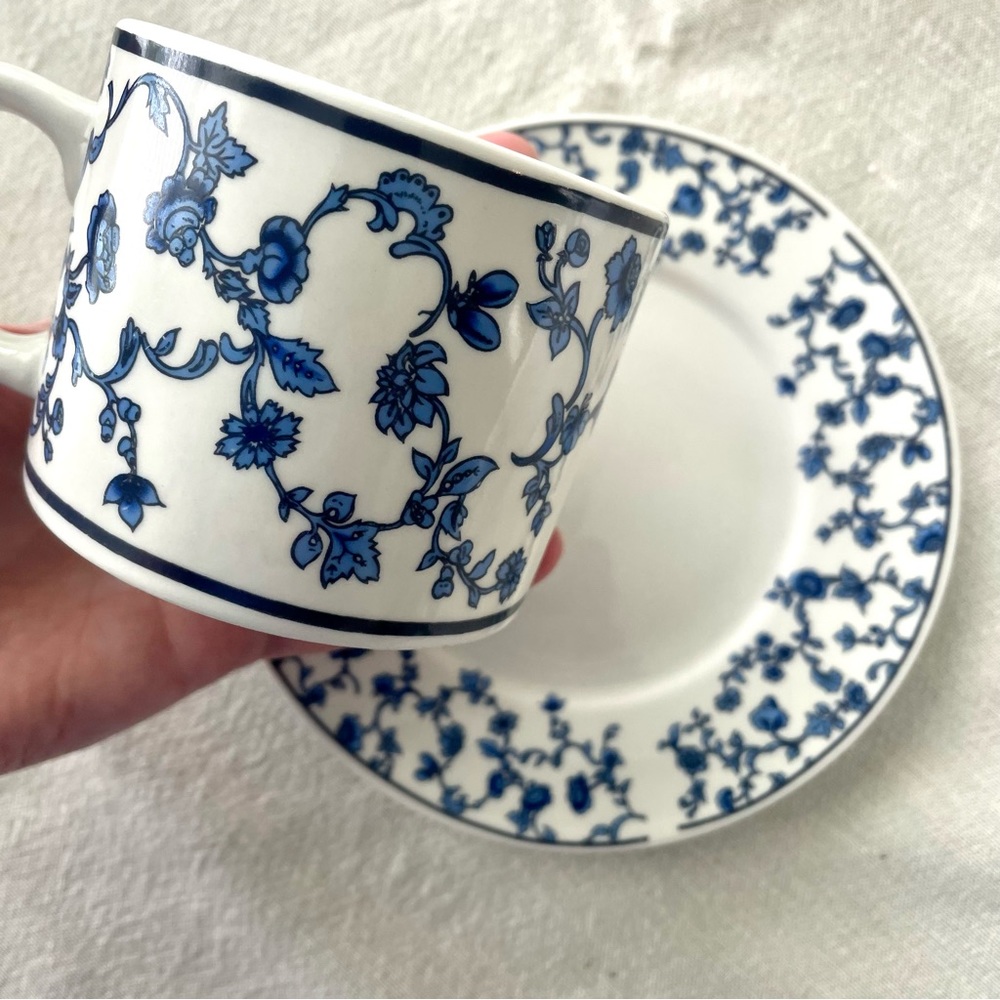 Blue & White Cup & Saucer (Never Used)